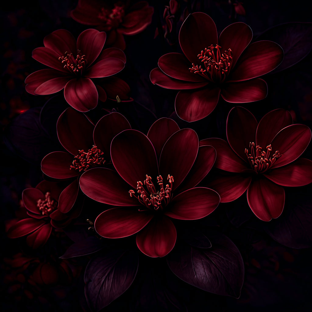 Midnight Blooms in Red